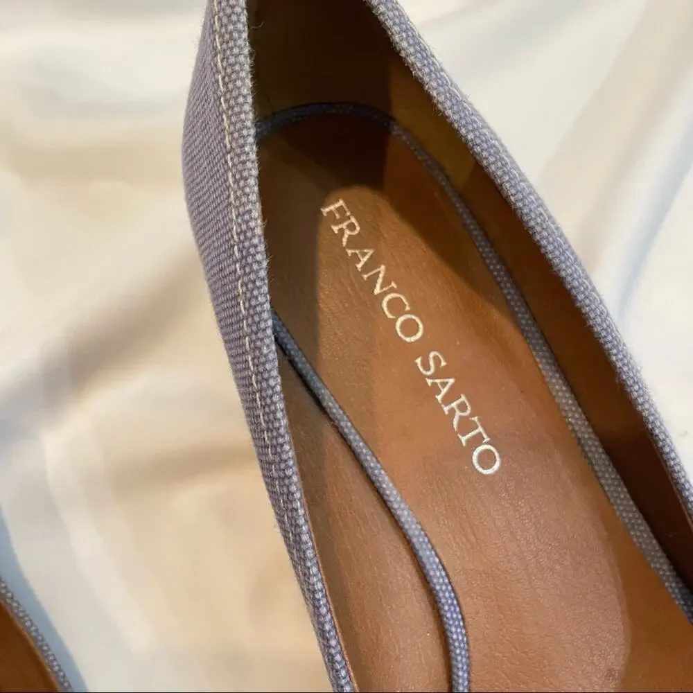 Franco Sarto Blue Peep Toe Espadrille Sandal Wedges Cheria Womens 9 Beachy